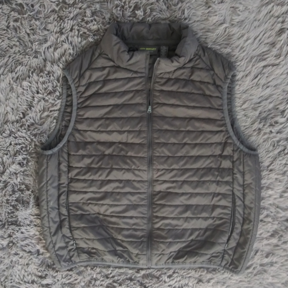 John Bartlett Consensus Puffer Vest Men's Extra Large Gray Zip Up